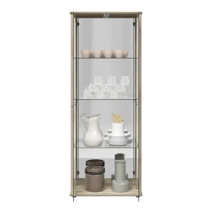Vitrine Bora - chêne et miroir 109-303