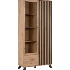 Vitrine Medan chêne artisan/anthracite
