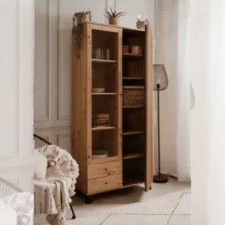 Vitrine Medan chêne artisan/anthracite
