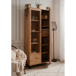 Vitrine Medan chêne artisan/anthracite
