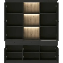 Vitrine 3P Valencia chêne noir